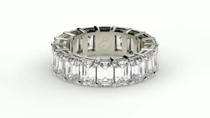 Emerald Cut Lab Grown Diamond Eternity Ring in 14k White Gold (8 cttw FG/VS2) 9