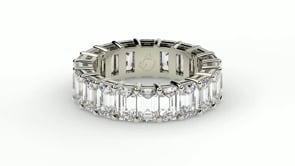 Emerald Cut Lab Grown Diamond Eternity Ring in 14k White Gold (7 cttw FG/VS2) 8