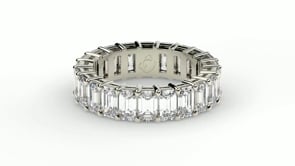 Emerald Cut Lab Grown Diamond Eternity Ring in 14k White Gold (6 cttw FG/VS2) 8