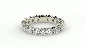 Round Cut Lab Grown Diamond Eternity Ring in 14k White Gold (2 cttw FG/VS2) 8