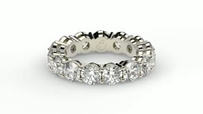 Round Cut Lab Grown Diamond Eternity Ring in 14k White Gold (5 cttw FG/VS2) 9