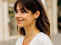 14k Yellow Gold Freshwater Cultured White Pearl Stud Earrings (7mm) 9