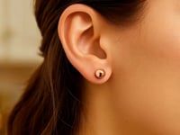 14k Rose Gold Classic Round Shape Stud Earrings (6mm) 8