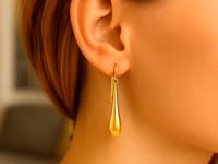 14k Yellow Gold Dramatic Drop Earrings 9