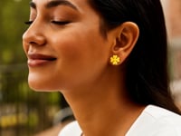 14K Yellow Gold Four Leaf Clover Earrings(10mm) 9