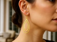 14k Yellow Gold Earrings with Teardrop Dangles 8