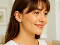 14k Yellow Gold Freshwater Cultured White Pearl Stud Earrings (6mm) 10