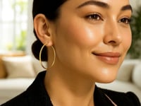 10k Yellow Gold Polished Hoop Earrings (2x40 mm) 10