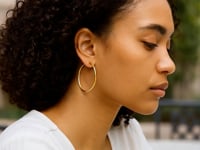 Endless Hoop Style Earrings in 14K Yellow Gold(1.2x35mm) 8