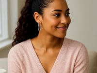 10k White Gold Polished Hoop Earrings (2x40 mm) 7