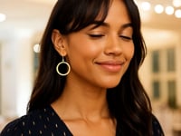 14k Yellow Gold Flat Open Tube Round Earrings 4