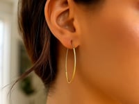 14k Yellow Gold Polished Long Marquise Motif Earrings 3