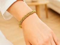 14k Yellow Gold Byzantine Link Stylish Bracelet (9.00 mm) 7