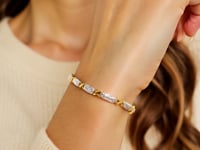 14k Two-Tone Gold Fancy X Line Bracelet (4.80 mm) 8