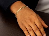 14k Yellow Gold Solid Figaro Bracelet (6.00 mm) 1