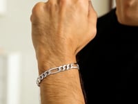 14k White Gold Solid Figaro Bracelet (6.00 mm) 1