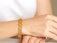 14k Yellow Gold Solid Double Link Charm Bracelet (6.00 mm) 3