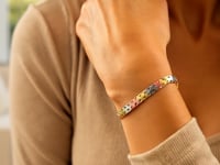 14k Tri-Color Gold Weave Design Bracelet (6.35 mm) 4