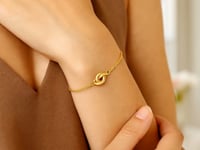 14k Yellow Gold Chain Bracelet with Polished Knot (7.50 mm) 4