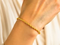 14k Yellow Gold Solid Rope Bracelet (2.50 mm) 5
