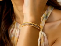 Triple Strand Rope Chain Bracelet in 10k Two Tone Gold (6.35 mm) 5