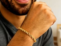 10k Yellow Gold Solid Diamond Cut Rope Bracelet (5.00 mm) 10