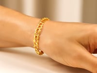 14k Yellow Gold Triple Link Charm Bracelet (5.00 mm) 5