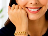 14k Yellow Gold Solid Double Link Charm Bracelet (8.00 mm) 5