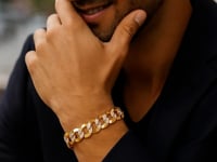 14k Two Tone Gold Pave Curb Bracelet (12.18 mm) 1