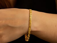 14k Yellow Gold Greek Fret Design Fancy Bracelet (3.30 mm) 8