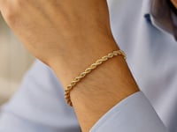 14k Yellow Gold Solid Rope Bracelet (3.00 mm) 5