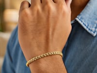 14k Yellow Gold Diamond Cut Round Franco Bracelet (4.10 mm) 5