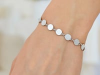14k White Gold Bracelet with Polished Circles (4.00 mm) 11