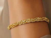 14k Yellow Gold Byzantine Link Shiny Bracelet (6.00 mm) 5