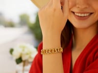 14k Yellow Gold Solid Double Link Charm Bracelet (10.00 mm) 5