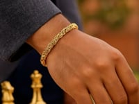 10k Yellow Gold Byzantine Design Chain Bracelet (7.00 mm) 1