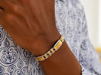 14k Two-Tone Gold Mens Bracelet with Fancy Rounded Bars (9.65 mm) 1