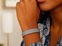 Woven Rope Bracelet with White Sapphire Accented Clasp in Sterling Silver 2