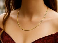 2.5mm 14k Two Tone Gold Reversible Omega Necklace 1