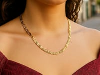 14k Yellow Gold Panther Chain Link Shiny Necklace 1