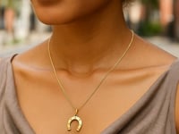 14K Yellow Gold Necklace with Horseshoe 1