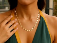 14k Yellow Gold Necklace with Polished Circles 1