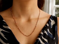 14K Rose Gold Delicate Paperclip Chain (2.10 mm) 22