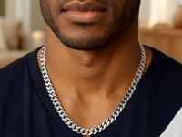 14k White Gold 22 inch Polished Curb Chain Necklace 2