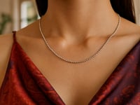 14k White Gold Bead Chain 1.5mm (1.50 mm) 11