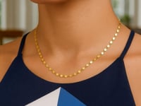 14k Yellow Gold Necklace with Polished Circles 1