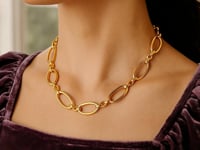 14k Yellow Gold Necklace with Polished Oval Links 1