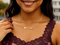 14k Yellow Gold Chain Necklace with Horizontal Arrow Pendant 1