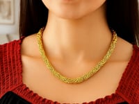 14k Yellow Gold Byzantine Design Stylish Necklace 1