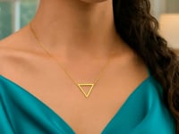 14k Yellow Gold Delta Symbol Chain Necklace 1